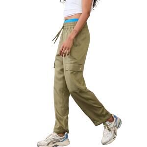 Athleta Celestial Utility Pants Sz S Fits M New $119 Khaki Relaxed Fit Runs Big